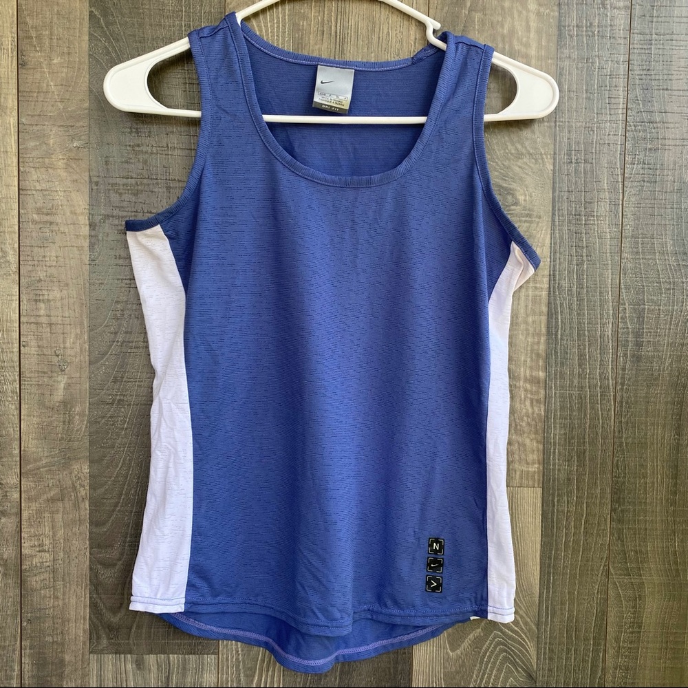 Nike Dri-Fit Running Purple Blue Mesh Tank Top Women's Small Vintage Racerback